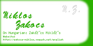 miklos zakocs business card